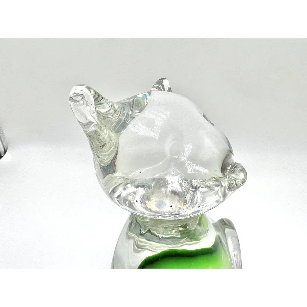 Pier 1 Large Blue and Green Glass Cat Sommerso with a Wonderful Curling Tail